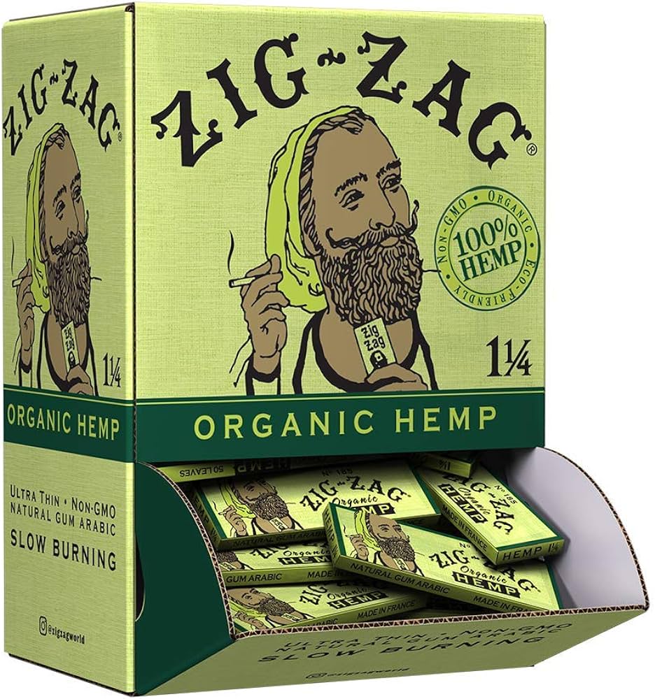 Zig Zag Rolling Papers Display - 1 1/4 Size Organic Hemp